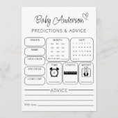 Prédictions et cartes de conseil pour bébés (Devant)