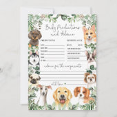 Prédictions et conseils Chiens Baby shower Carte d (Devant)