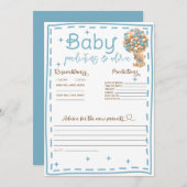 Prédictions et conseils pour bébé Carte d'ours ble (Devant / Derrière)