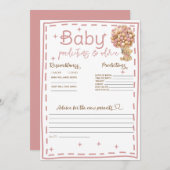 Prédictions et conseils pour bébé Carte d'ours en  (Devant / Derrière)