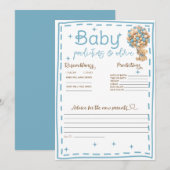 Prédictions et Conseils pour Bébé Carte Ourson Ble (Devant / Derrière)