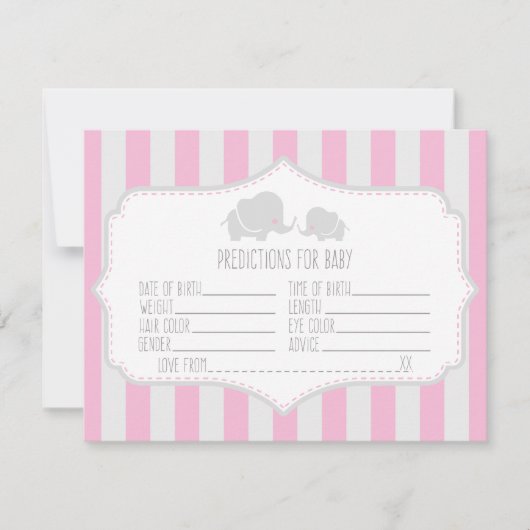 Prédictions pour bébés - Carte de jeu Baby shower (Devant)