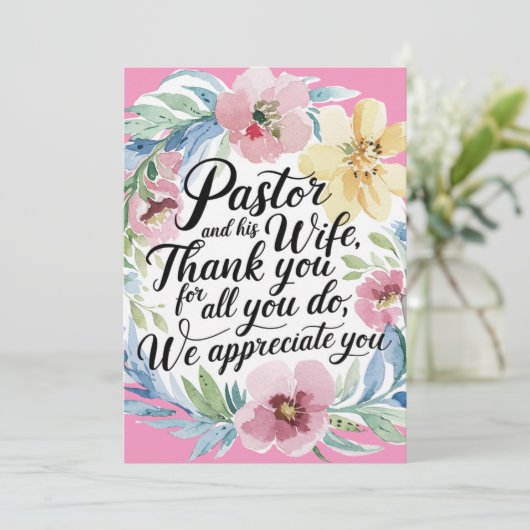 ✝️ Predikant Huwelijksjubileum van de vrouw van de Bedankkaart (Staand voorkant)