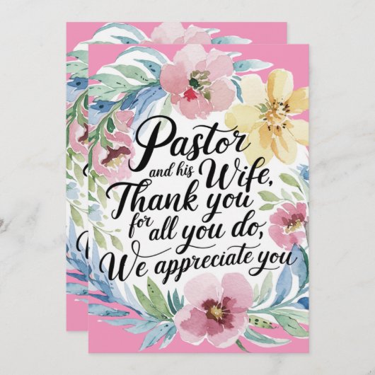 ✝️ Predikant Huwelijksjubileum van de vrouw van de Bedankkaart (Voorkant / Achterkant)