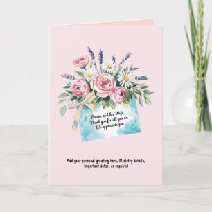✝️ Predikant Waardering Huwelijksverjaardag Vrouw  Bedankkaart