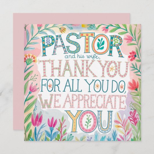 ✝️ Predikant Waarderingsverjaardag van de vrouw va Bedankkaart (Voorkant / Achterkant)