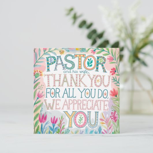 ✝️ Predikant Waarderingsverjaardag van de vrouw va Bedankkaart (Staand voorkant)