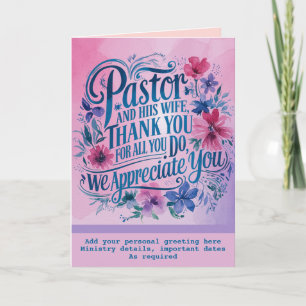 ✝️ Predikant Waarderingsverjaardag Vrouw Van De Pr Bedankkaart