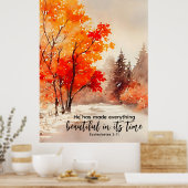 Prediker 3:11 Bijbelvers Herfst Waterverf Poster (Keuken)