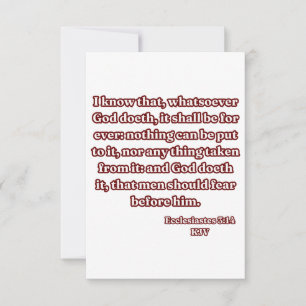 Prediker 3:14 KJV Bijbel Verse Groet Kaart