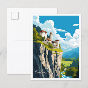 Predjama Castle Slovenië vintage reizen Briefkaart