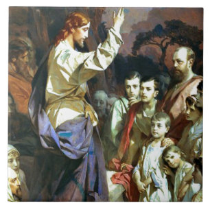 Preek op de Mount, beeldende kunst, Tegeltje