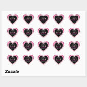 Preety Pink Tropical Save the Date Heart Sticker (Vel)