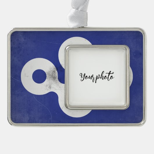 prefectuur Osaka Verzilverd Kader Ornament (Voorkant)