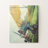 "Preflight Biplane"-retrovliegtuig, overmaats Legpuzzel (Verticaal)