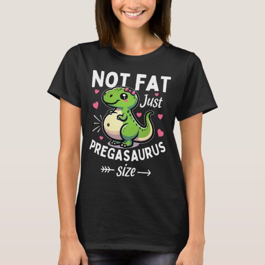 Pregasaurus Dinosaurus Zwangerschap Schattige T-Re T-shirt (Voorkant)