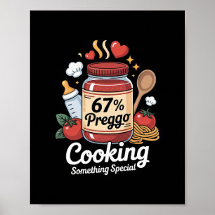 Preggo Saus Pasta Zwangerschapsaankondiging Grappi Poster