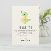 Preggosaurus Cute Dinosaur Baby shower Bedankkaart (Staand voorkant)