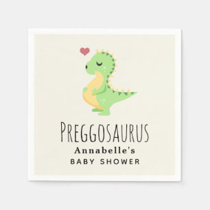 Preggosaurus Cute Dinosaur Baby shower Servet