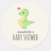 Preggosaurus Cute Dinosaur Baby shower Sticker (Voorkant)