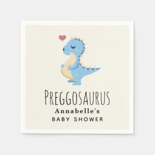 Preggosaurus Cute Dinosaur Boy Baby shower Servet
