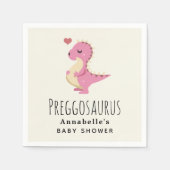Preggosaurus Cute Dinosaur Girl Baby shower Servet (Voorkant)