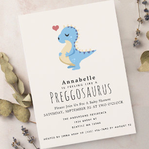 Preggosaurus Schattige Funny Dinosaur Baby Boy Sho Kaart
