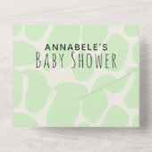 Preggosaurus Schattige Funny Dinosaur Baby shower All In One Uitnodiging (Achterkant)