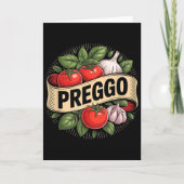 Pregnancy Announcement Prego Pasta Sauce Funny Pre Kaart (Voorkant)