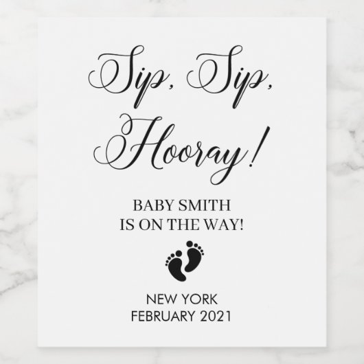 Pregnancy Announcement simple Wine Label Wijn Etiket (Enkel label)