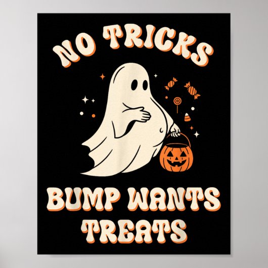 Pregnant Ghost Lazy Trick Or Treat Dress Funny Hal Poster (Voorkant)