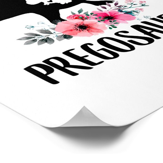 Pregosaurus Funny Zwangerschap Gift Poster (Hoek)