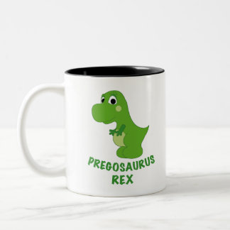 Pregosaurus Rex Zwangerschap T-Rex Cute Dinosaur Tweekleurige Koffiemok