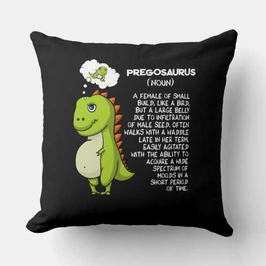 Pregosaurus T-Rex Dinosaur moeder Zwangerschap Kussen (Voorkant)