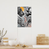 Prehistoric Portraits Poster - Black and White (Cuisine)