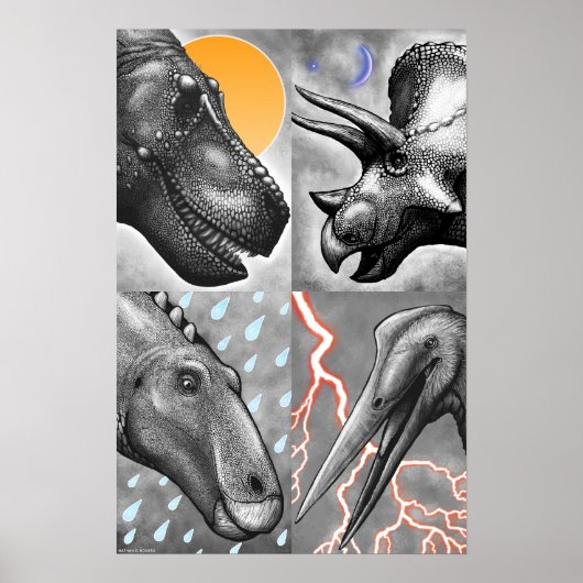 Prehistoric Portraits Poster - Black and White (Devant)