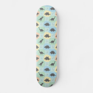 Prehistorisch dinosaurus silhouet naadloos patroon skateboard
