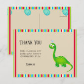 Prehistorisch Dinosaurus Verjaardagsfeest Dank Je Briefkaart (Voorkant / Achterkant)