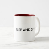 Prehistorisch Man, RIJST EN SCHIJN Tweekleurige Koffiemok (Voorkant rechts)