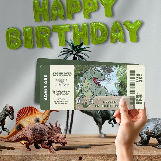Prehistorisch Oerwoud T-rex Dinosaur Thema Verjaar Kaart