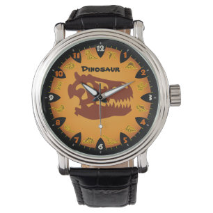 Prehistorisch Oranje dinosaurus horloge