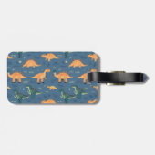 Prehistorisch t rex dinosauruspatroon bagagelabel (Achterkant horizontaal)