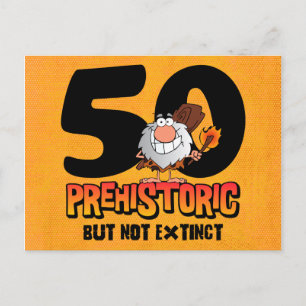 Prehistorische 50e verjaardag Briefkaart