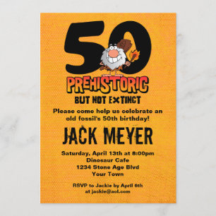 Prehistorische 50e verjaardag kaart