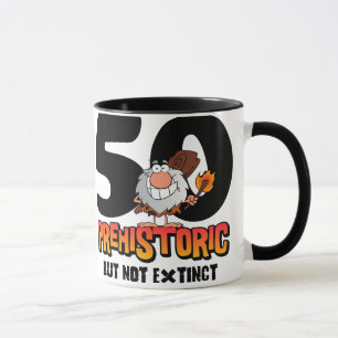 Prehistorische 50e verjaardag mok