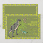 Prehistorische creaties Dinosaur-uitnodigingen Kaart (Voorkant / Achterkant)