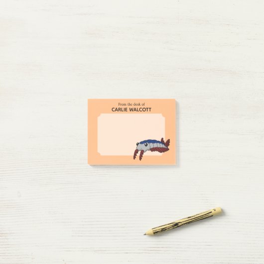 Prehistorische dieranomalocaris rechthoekig post-it® notes (Op bureau)