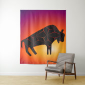 Prehistorische dieren Fiery Bison Wandkleed (In situ)