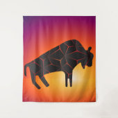 Prehistorische dieren Fiery Bison Wandkleed (Voorkant)
