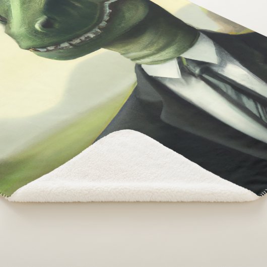 Prehistorische Dinosaur Businessman, Fun AI Genera Sherpa Deken (3/4)